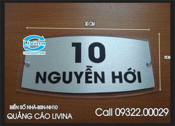 Biển số nhà mica trong -BSN10NH