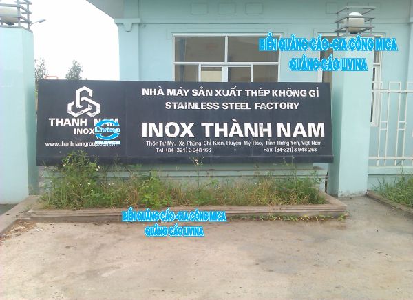 Biển chữ nổi inox gắn đá granis