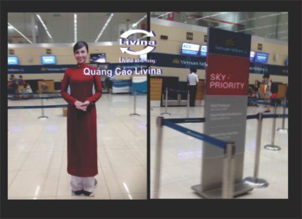 Biển mô hình cô gái vietnam airline , Standee quảng cáo