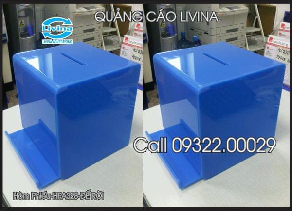Hòm Phiếu-HPAS28-Màu xanh-Đế kéo ra kéo vào