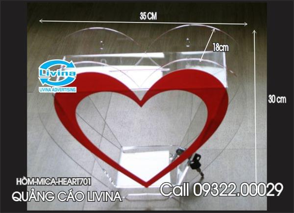 Hòm mica hình trái tim-HEART701