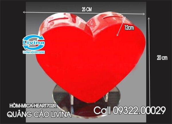 Hòm mica hình trái tim-HEART702R