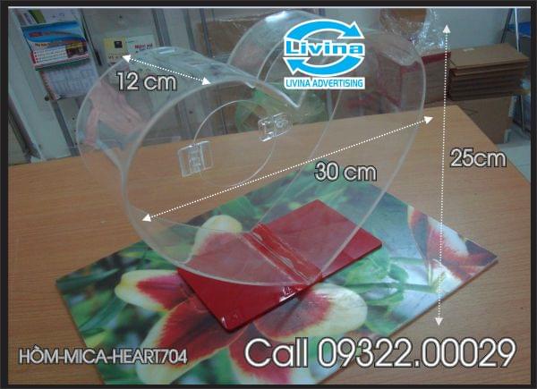 Hòm mica hình trái tim-HEART704