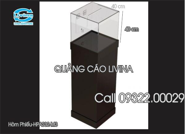 Hòm phiếu mica để đất-HPAS32-Mẫu 40cm