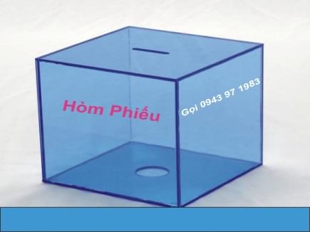 Hòm phiếu mica xanh