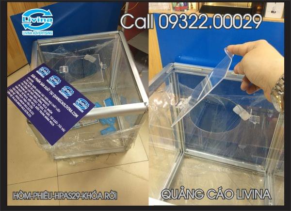 Hòm phiếu bo nhôm HPAS29-Mẫu khóa rời
