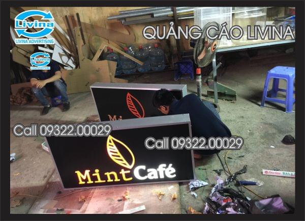 Hộp đèn siêu sáng-Mẫu-Mint Cafe