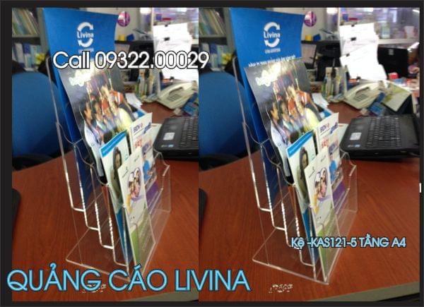 Kệ mica để bàn A4 đứng 5 tầng
