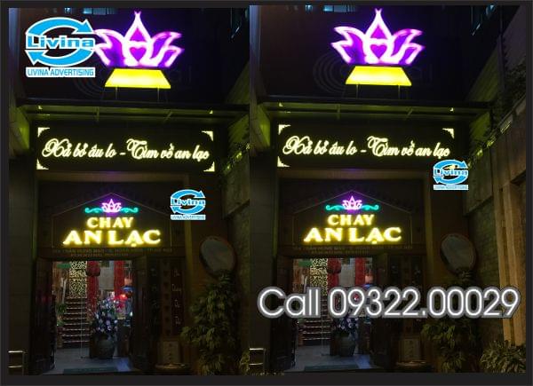 Mẫu biển quảng cáo nhà hàng chay AN LẠC