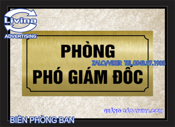 Thông số các biển phòng ban