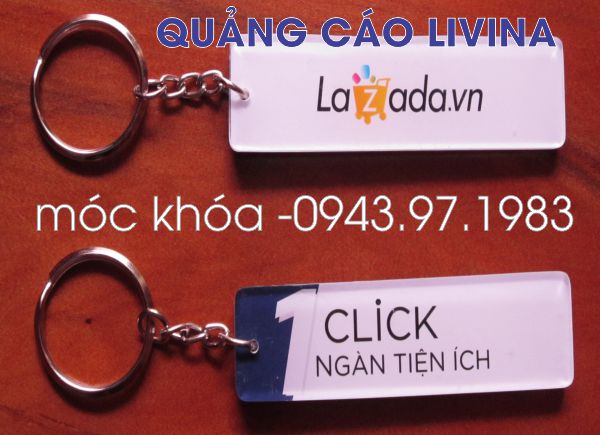 Móc khóa mica Lazada