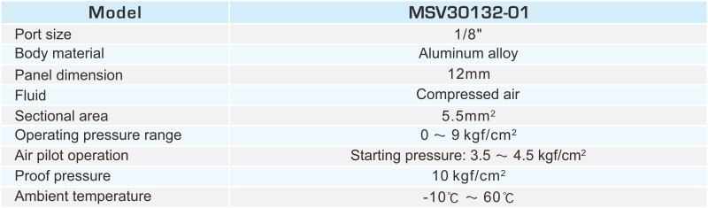 MSV30132 3/2 WAY MECHANICAL VALVES