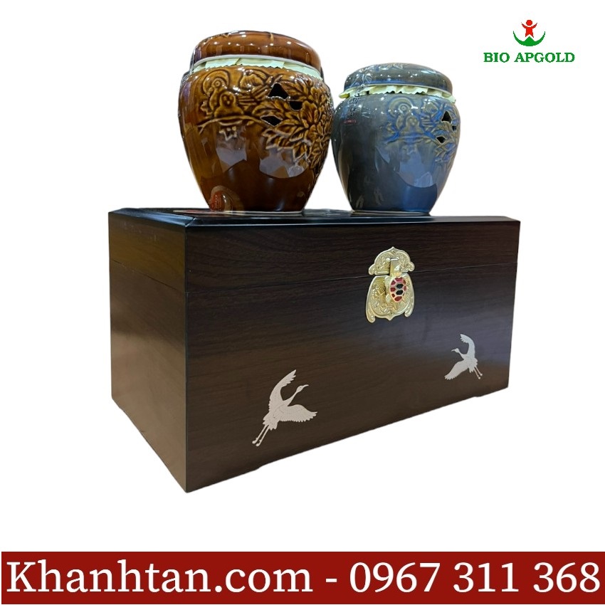 cao hồng sâm 2 lọ hộp gỗ