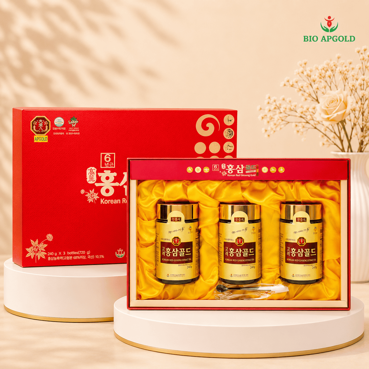 cao hồng sâm hàn quốc hộp 3 lọ Bio apgold