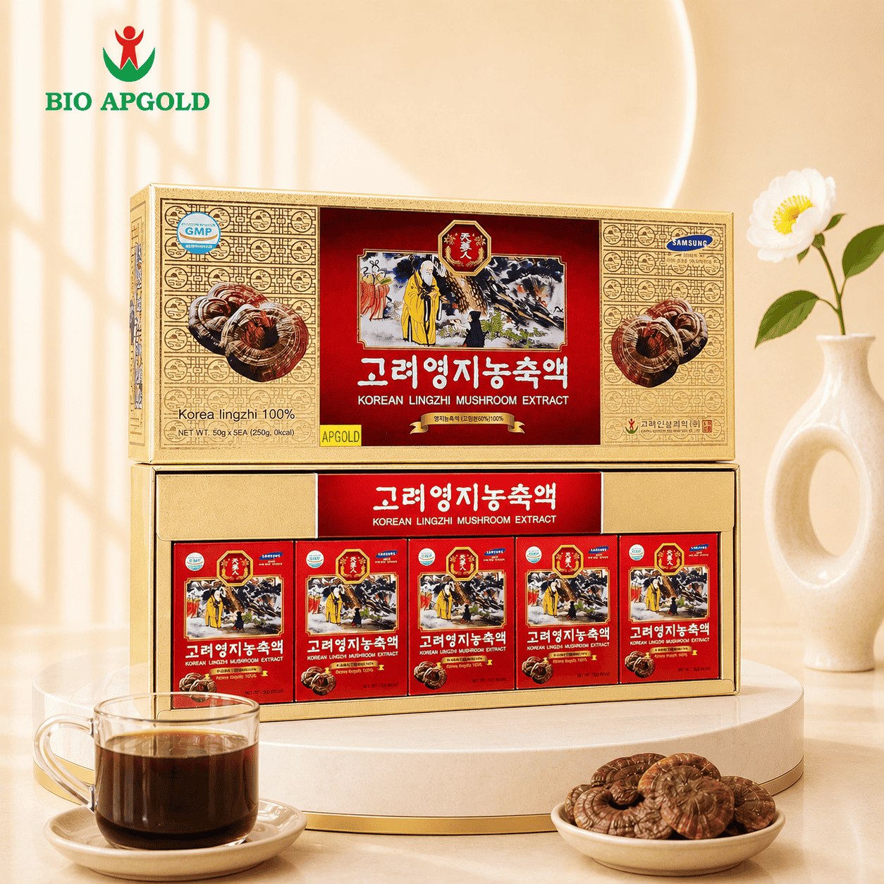 cao linh chi hàn quốc hộp 50g * 5 lọ - Bio apgold