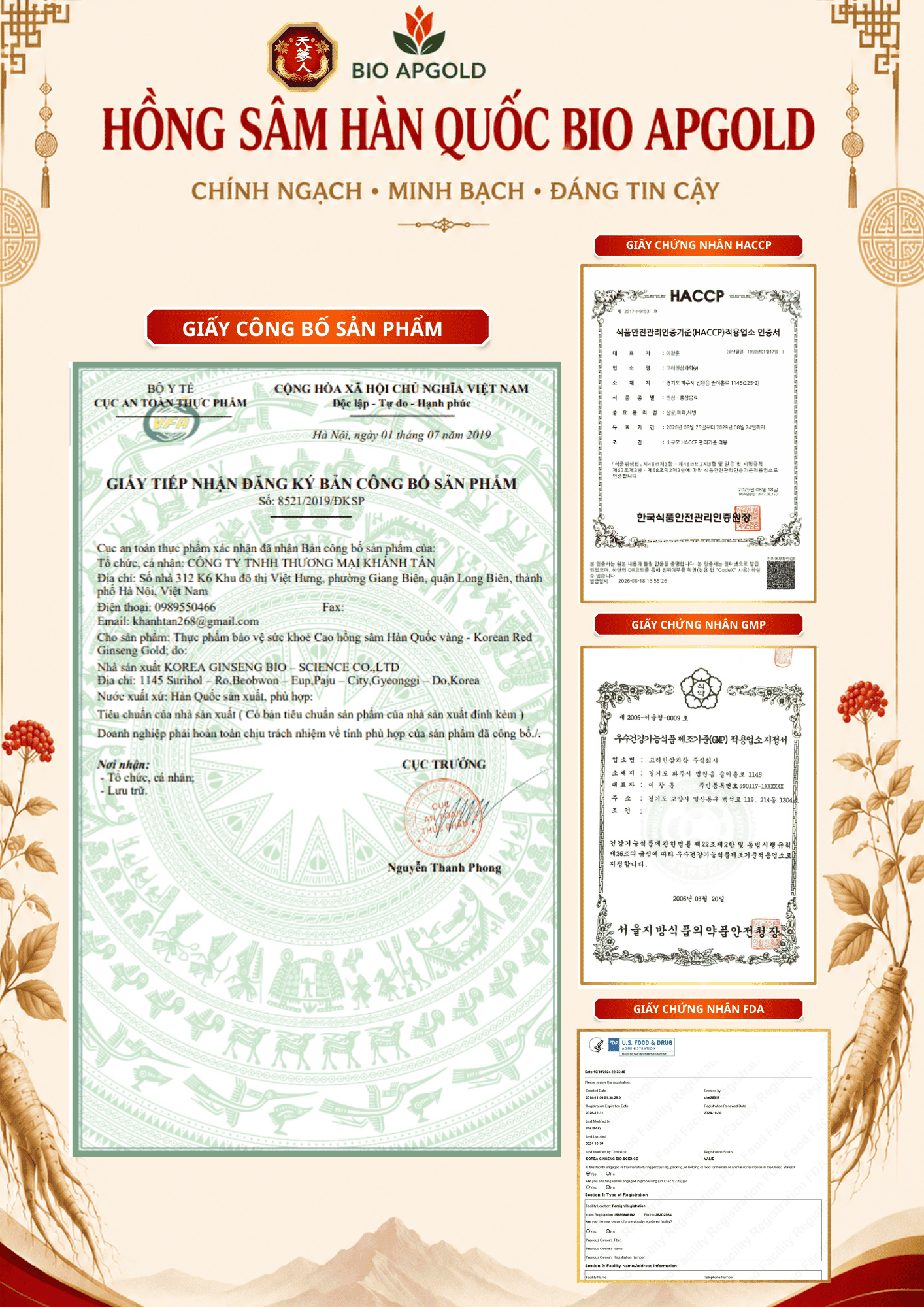 công bố cao sâm 3 lọ hàn quốc
