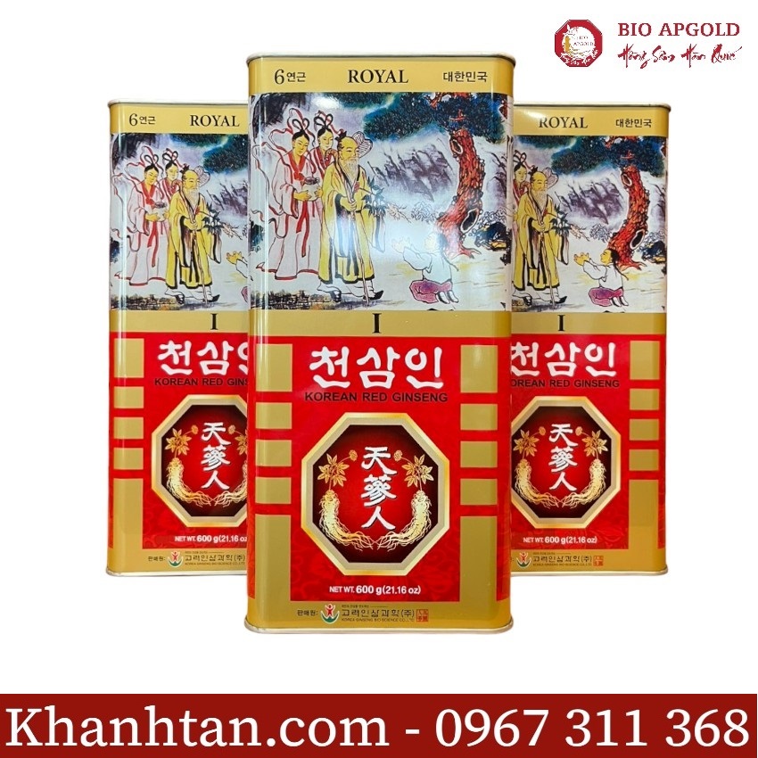 hồng sâm củ khô hộp thiếc 600g - wooshin