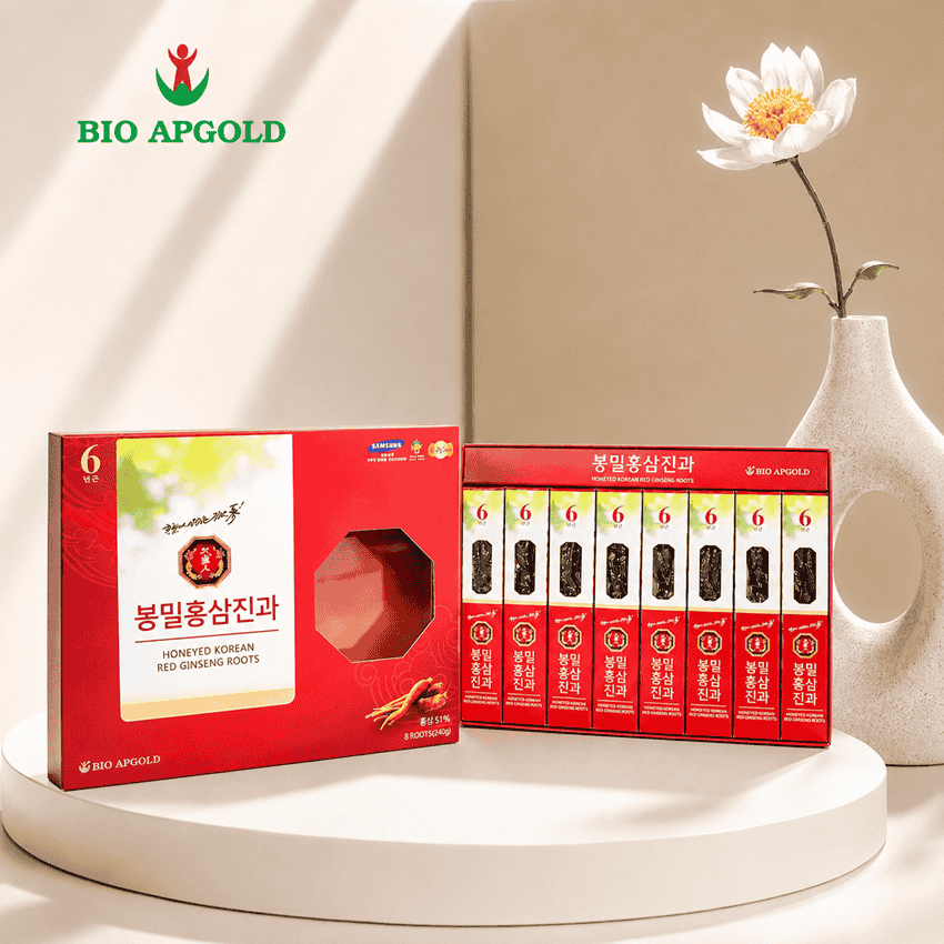 Hồng sâm củ tẩm mật ong hàn quốc hộp 8 củ