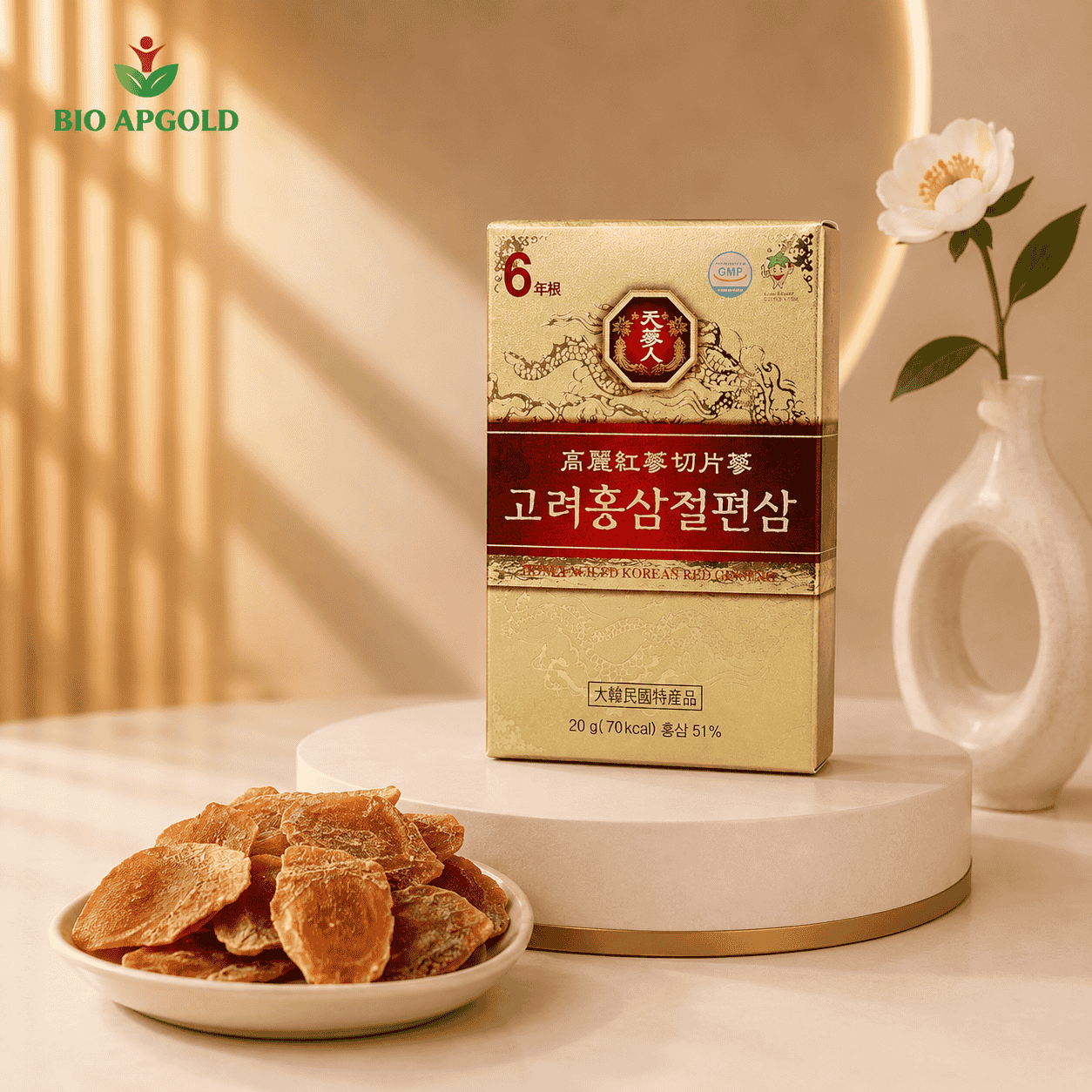 Hồng sâm lát taamt mật ong bio apgold