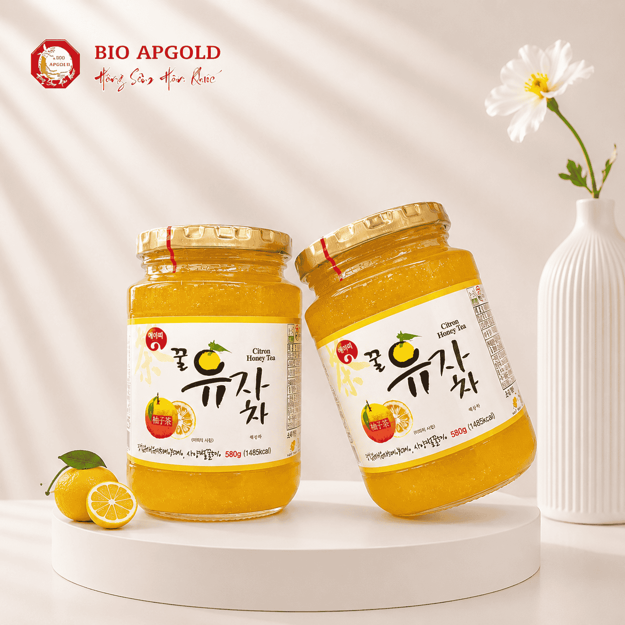 mật ong chanh hàn quốc lọ 580g Gavo farm