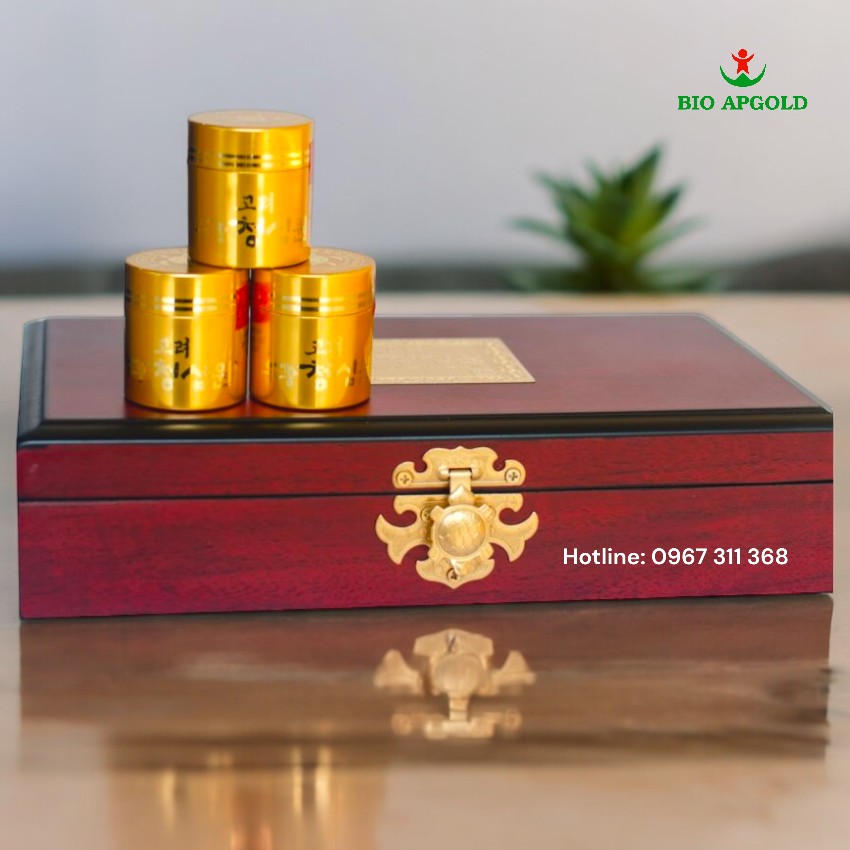 ngưu hoàng thanh tâm hộp gỗ 10 viên hàn quốc