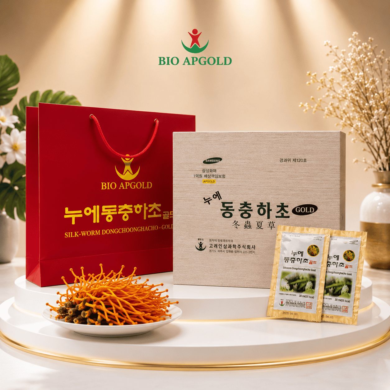 đông trùng hạ thảo 60 gói gỗ trăng - Bio Apgold