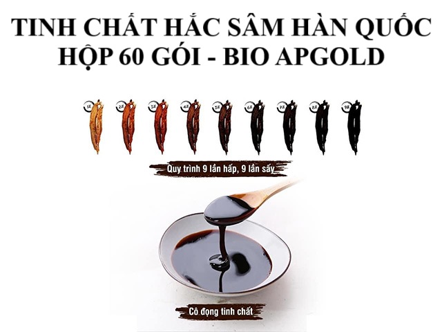 quy trình sản xuất hắc sâm hàn quốc hộp 60 gói - bio apgold