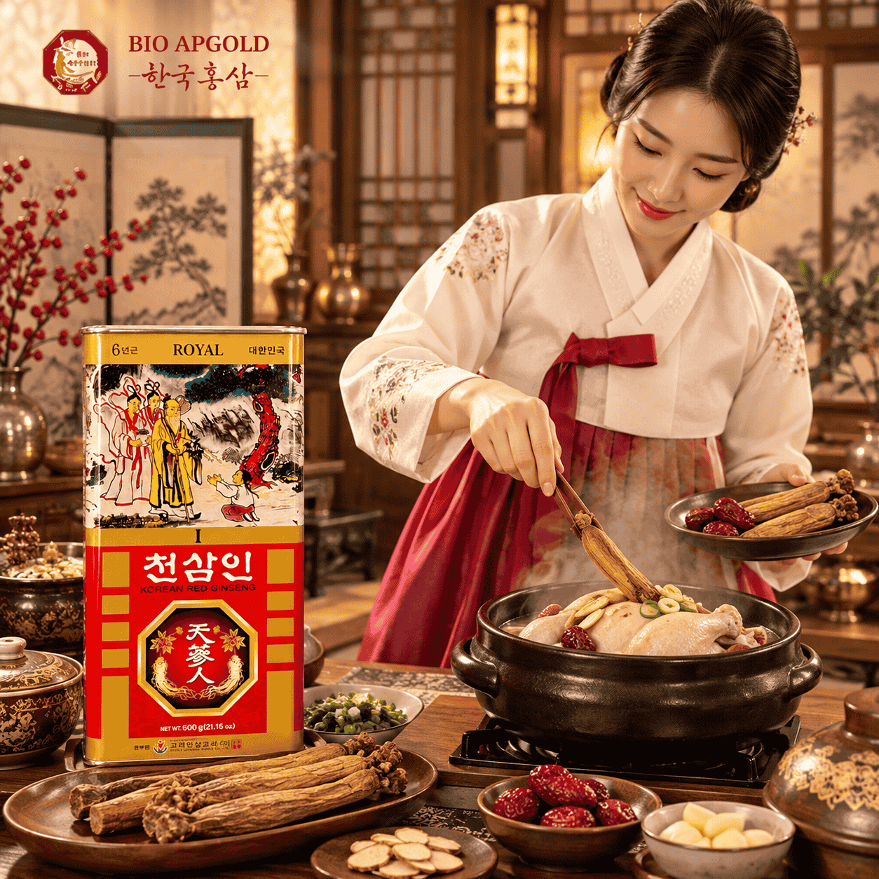 sâm củ khô hàn quốc hộp 600g