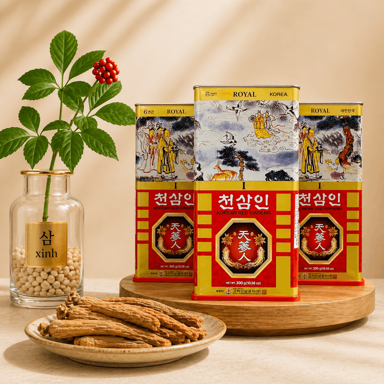 sâm củ khô hộp thiếc 300g wooshin hàn quốc