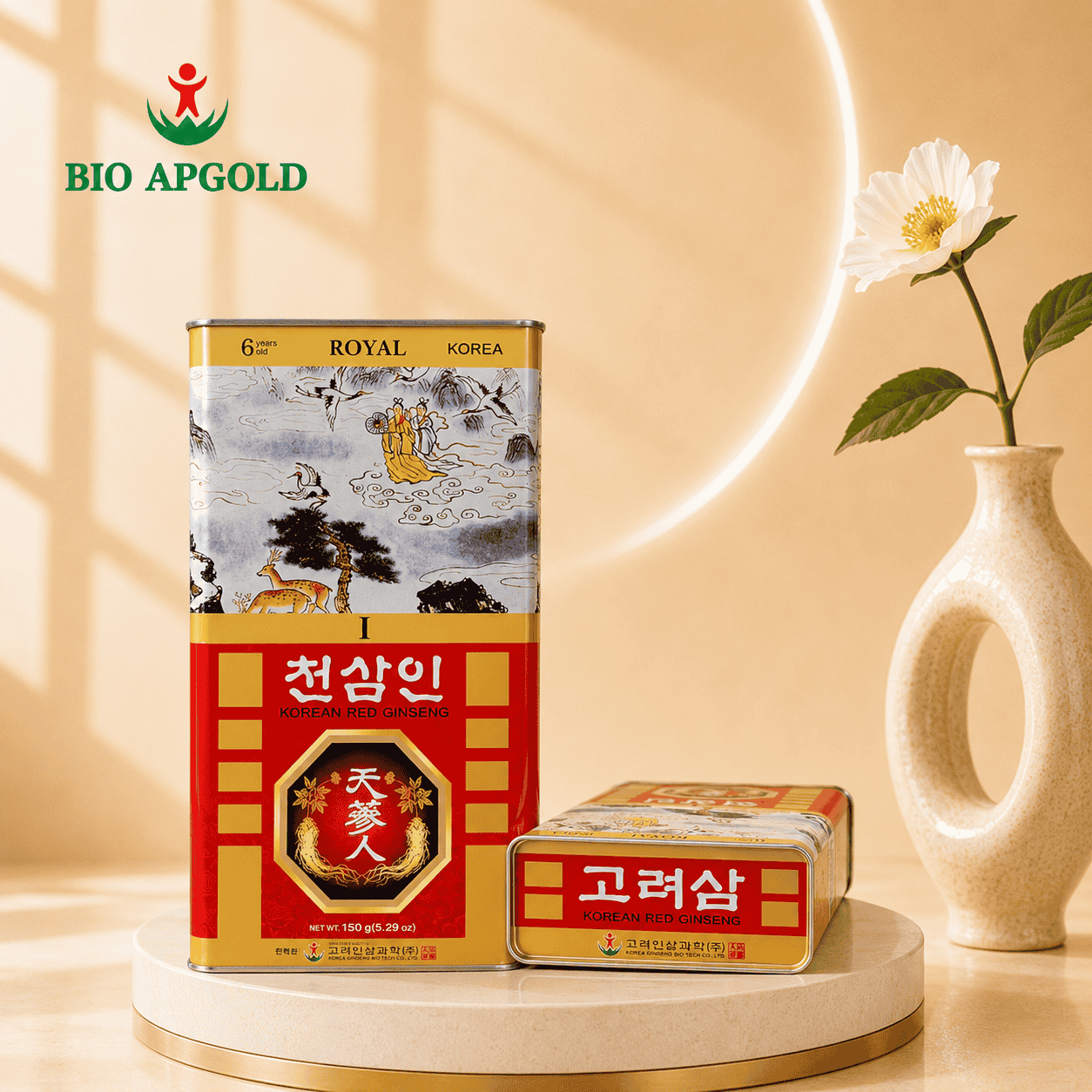sâm củ khô hộp thiếc hộp 150g wooshin hàn quốc