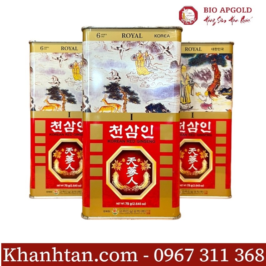 sâm khô hộp thiếc 75g hàn quốc