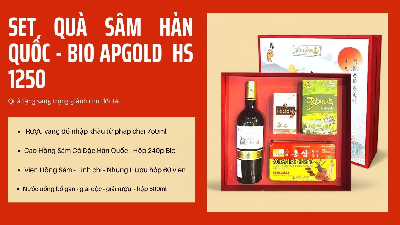 set quà tặng sâm hàn quốc - bio apgold hs 1250