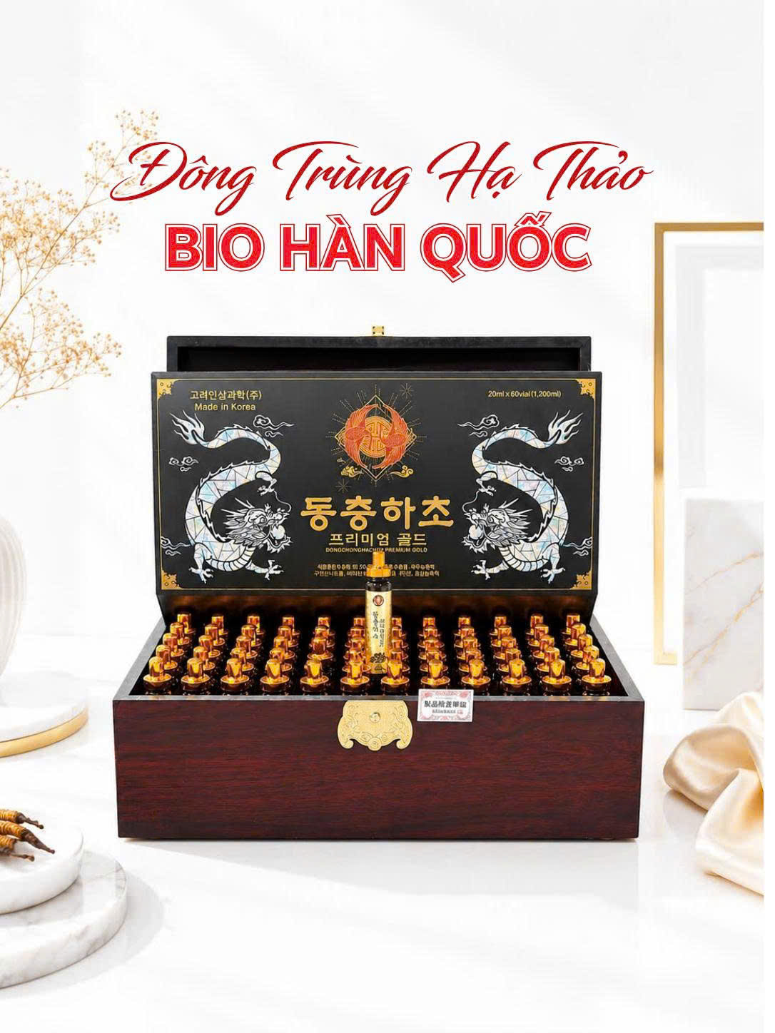 tinh chất đông trùng hạn thảo 60 ống hàn quốc