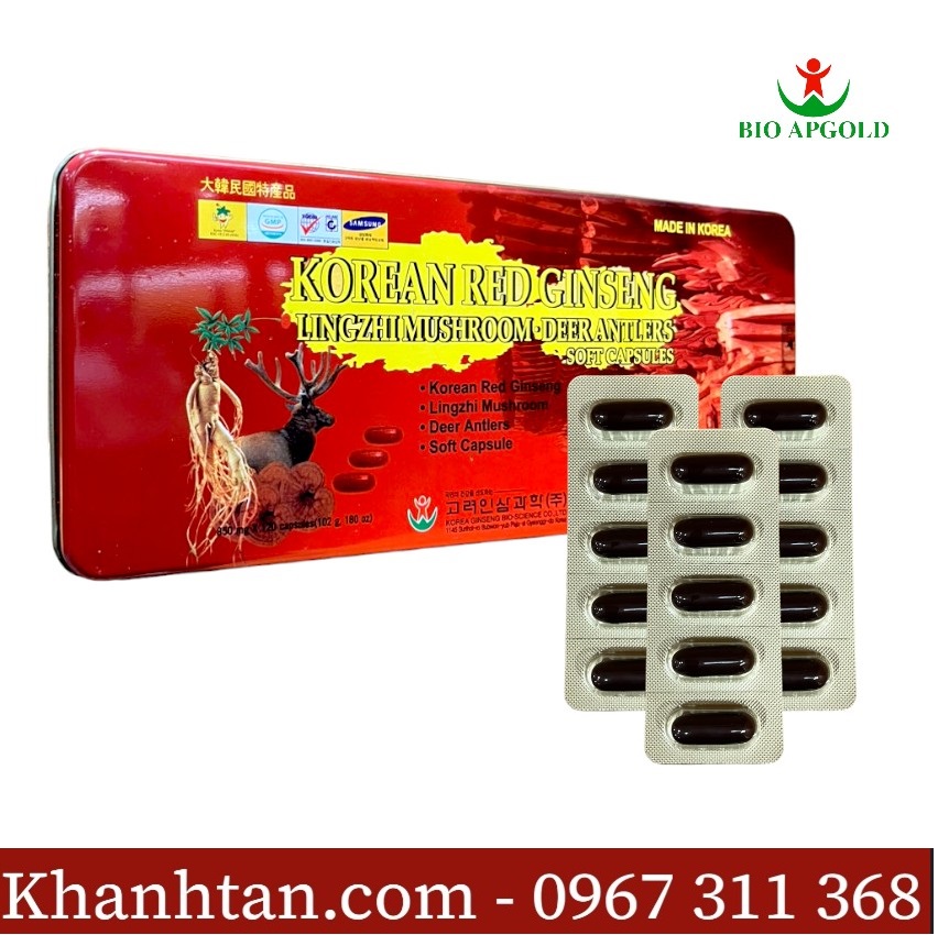 viên đạm sâm nhung linh chi hộp 120 viên