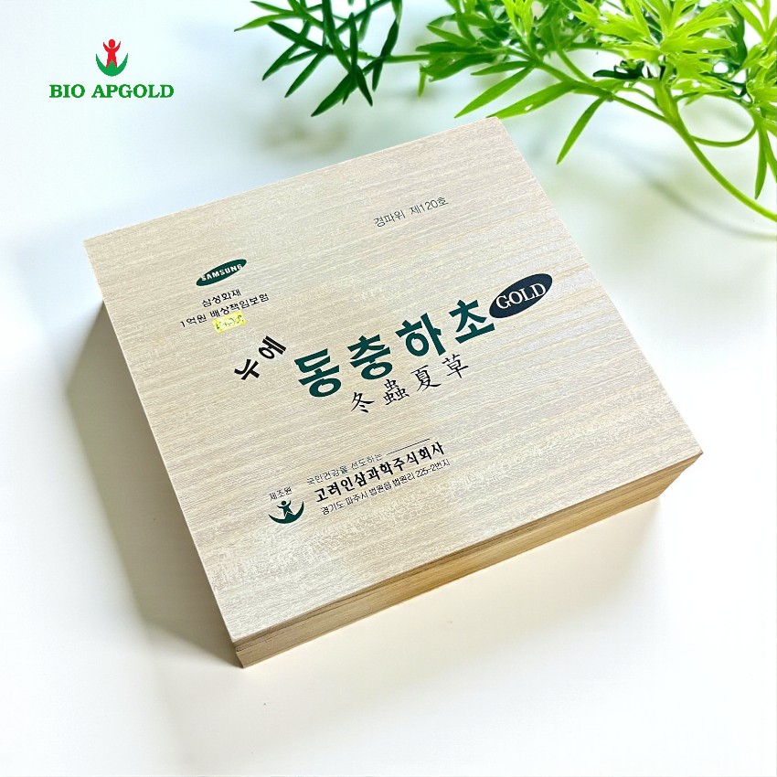 đông trùng hạ thảo gỗ trắng 60 gói bio apgold