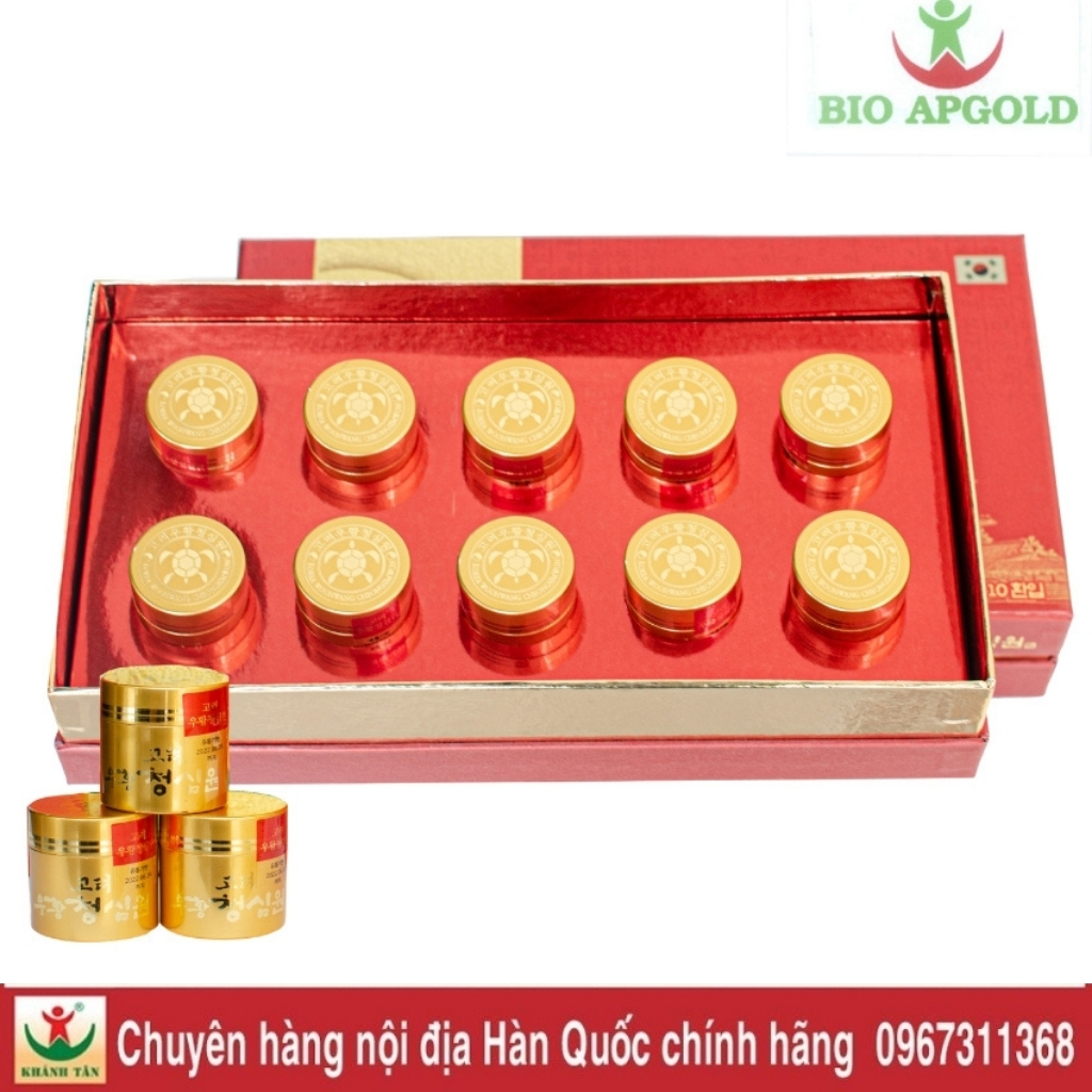 ngưu hoàng thanh tâm hộp giấy đỏ hàn quốc 10 viên 