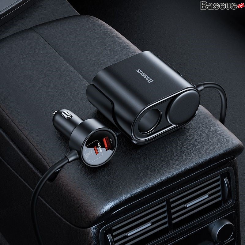 Tẩu Sạc Nhanh Ô Tô Baseus High Efficiency Pro 1-for-2 Car Cigarette Lighter 30W