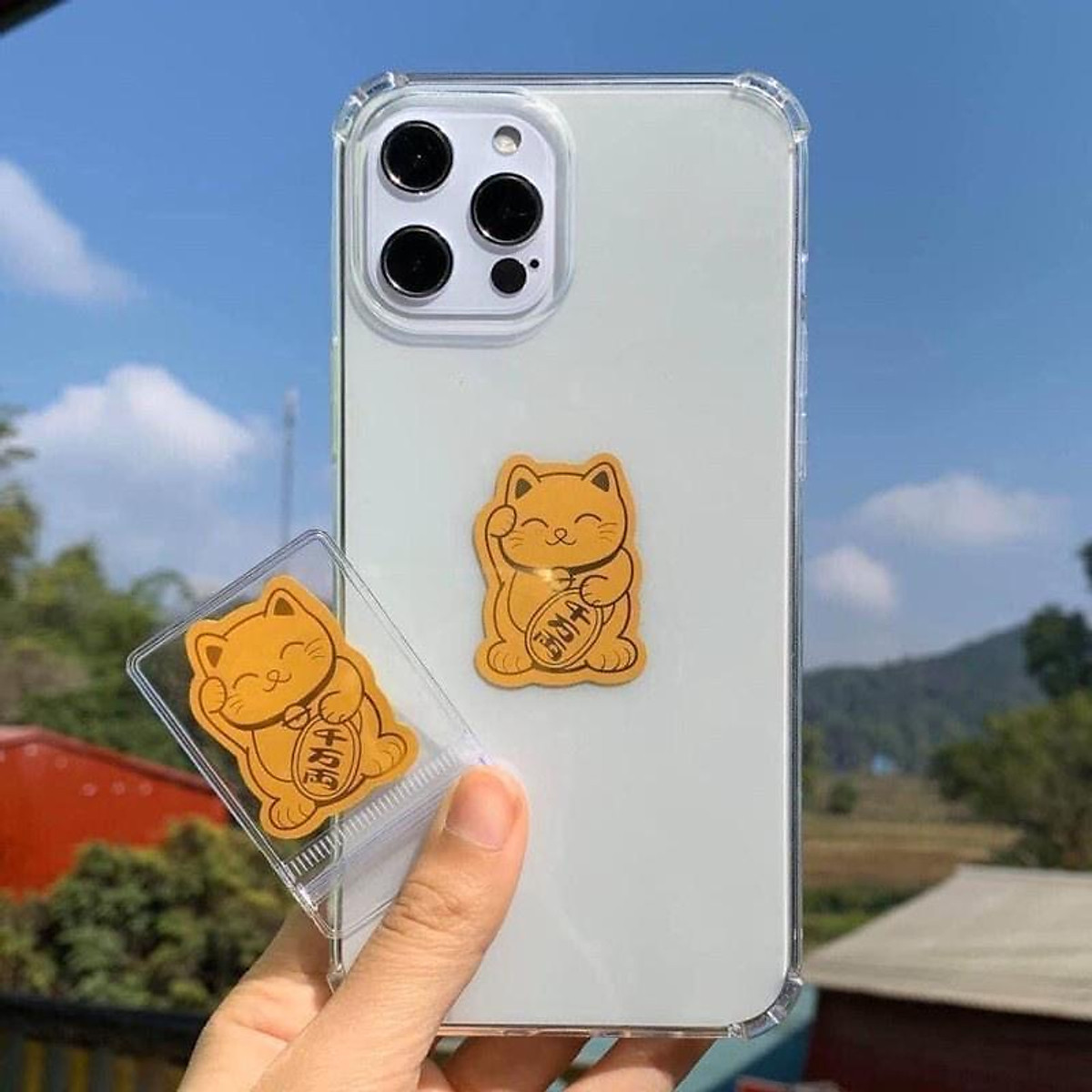 Rồng/Mèo thần tài dán lưng điện thoại Trọng phú mobile