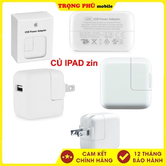 Cốc sạc ipad zin 12W 160