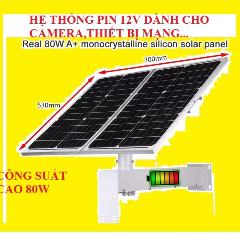 Bộ Pin Nguồn Năng Lượng Mặt Trời 12V 80W-40ah