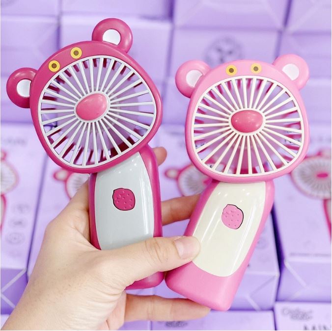 Quạt Cầm Tay Mini Gấu Dâu Lotso