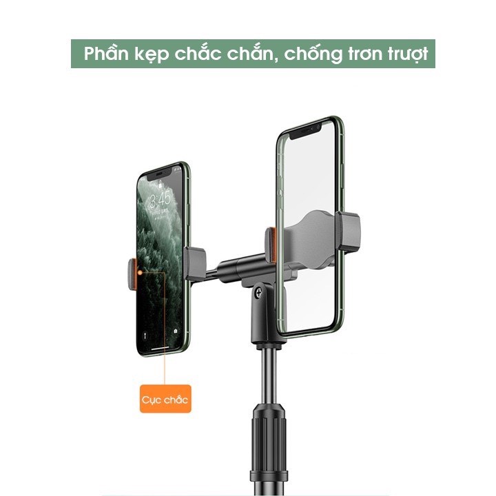 Kệ, giá đỡ 2 điện thoại livetream, xem phim Trọng phú mobile