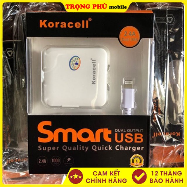 Bộ sạc IPhone Koracell 2.4A (2 cổng USB) 150k