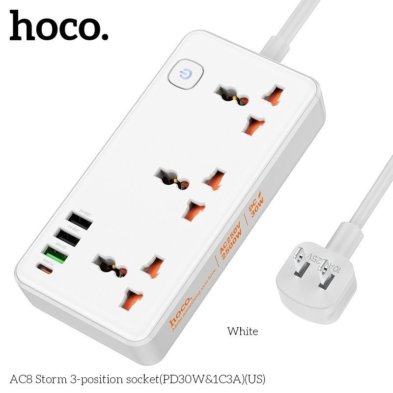 Ổ cắm điện HOCO AC8 pd30w/1c3A cao cấp