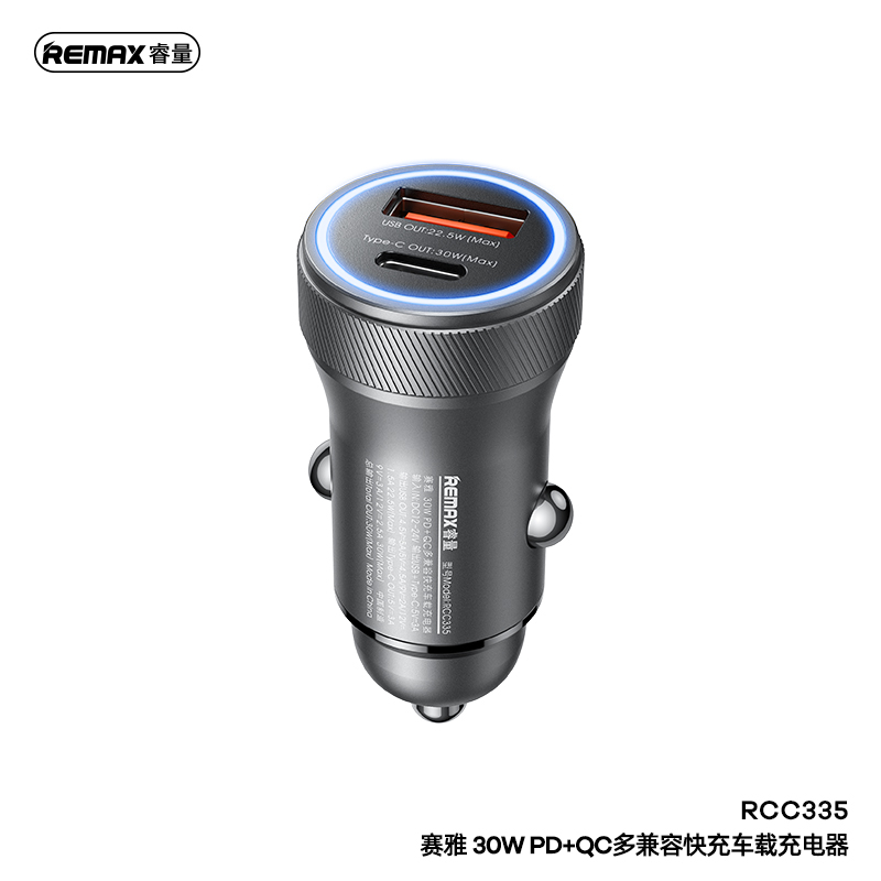 Cốc sạc ô tô Remax RCC335 30w 2 cổng 1A1C