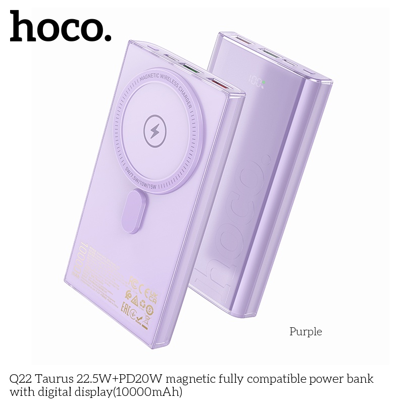 Pin Sạc dự phòng Hoco Q22 maganetic không dây 20w 10.000mah