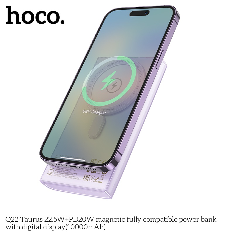 Pin Sạc dự phòng Hoco Q22 maganetic không dây 20w 10.000mah