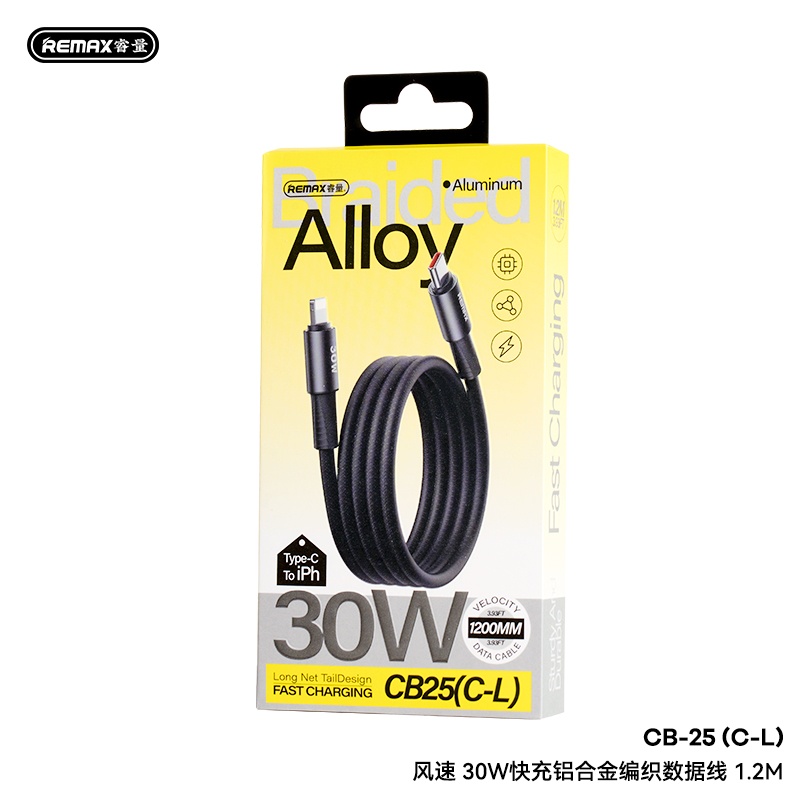 Cáp sạc Remax CB25 1,2m 30w TypeC-Lighting
