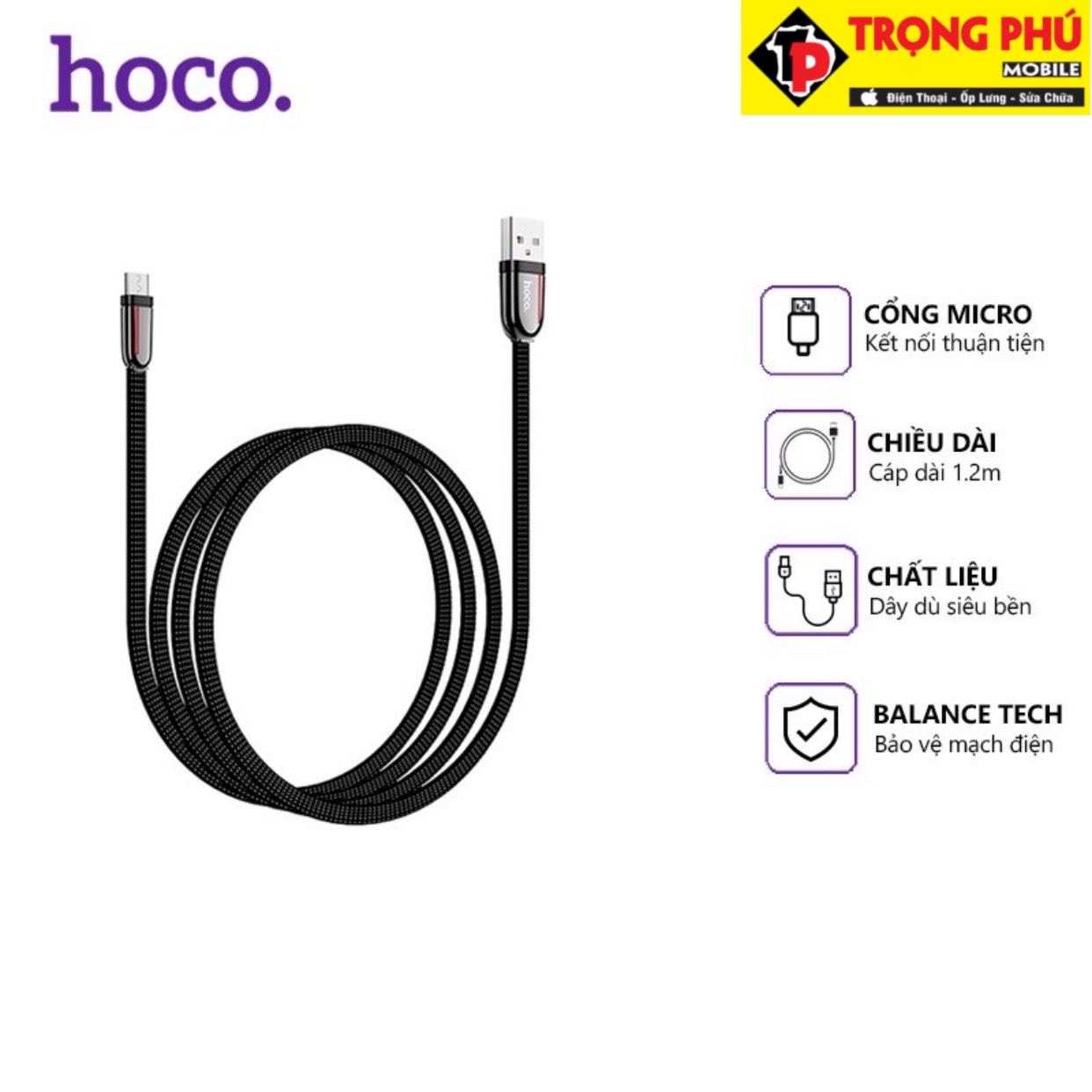 Cáp sạc Hoco u74 Trọng phú mobile