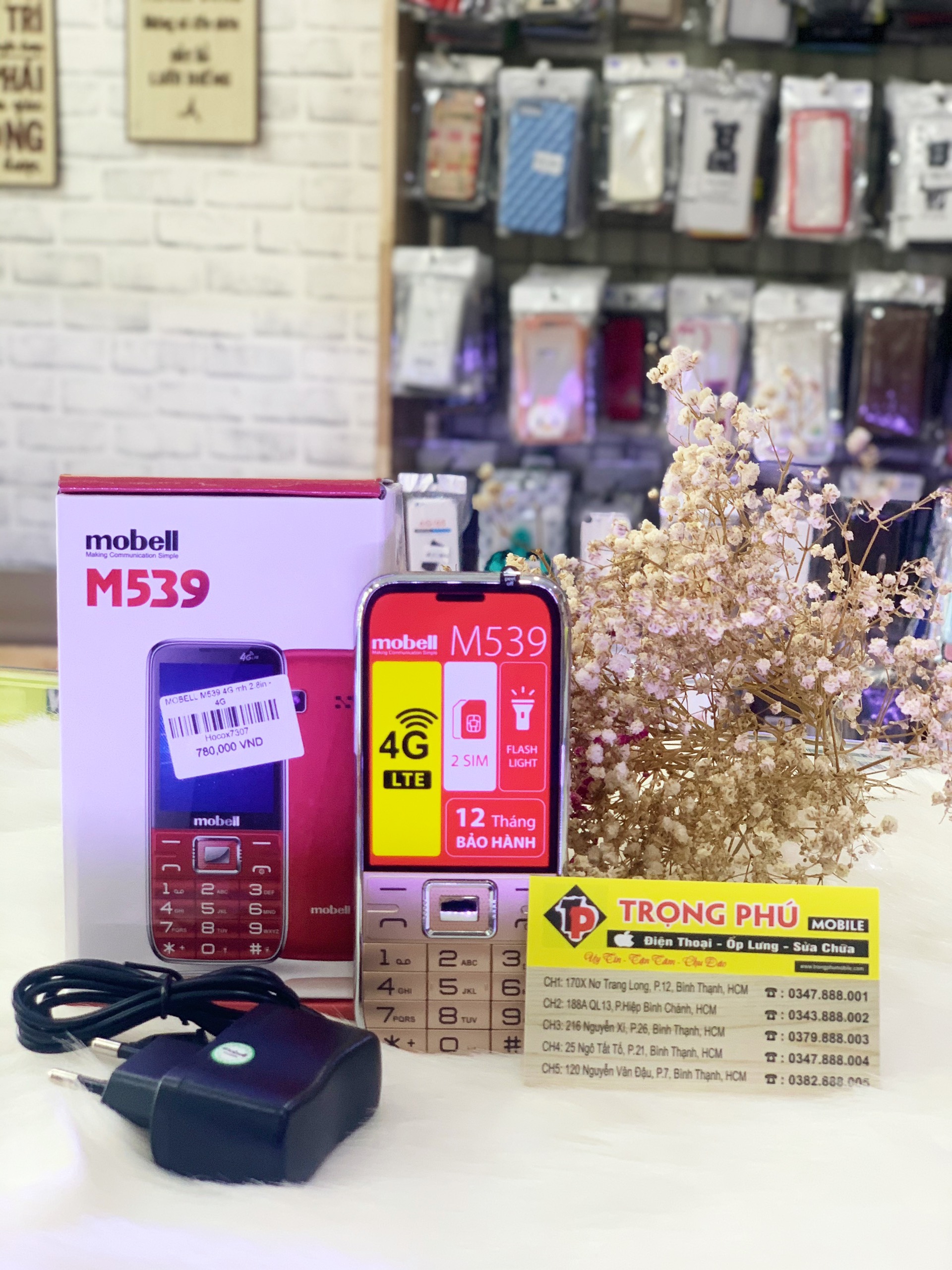 Điện thoại MOBELL M539 4G Chính hãng - Sóng 4G chuẩn Trọng phú mobile